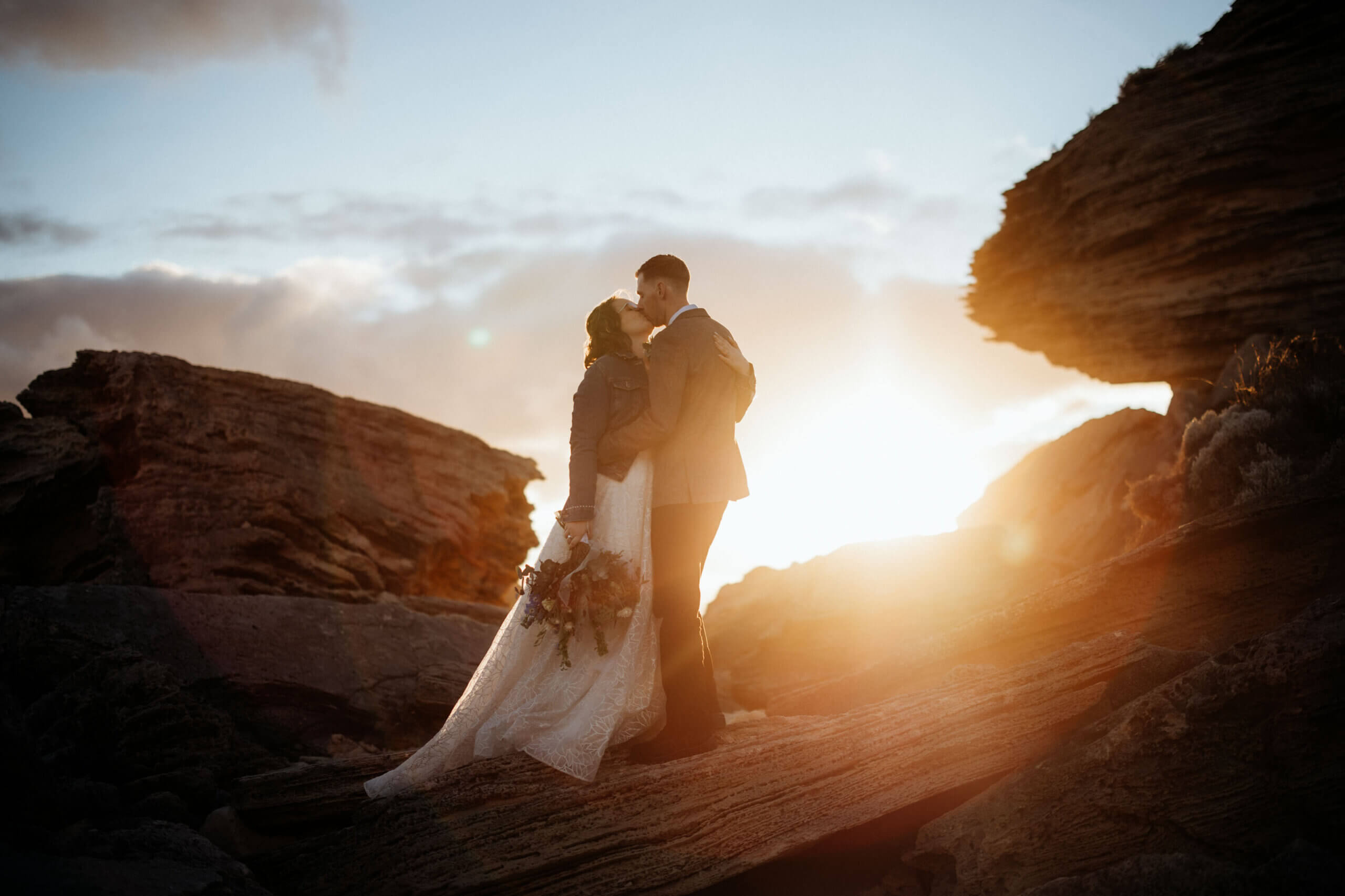 sunset elopement