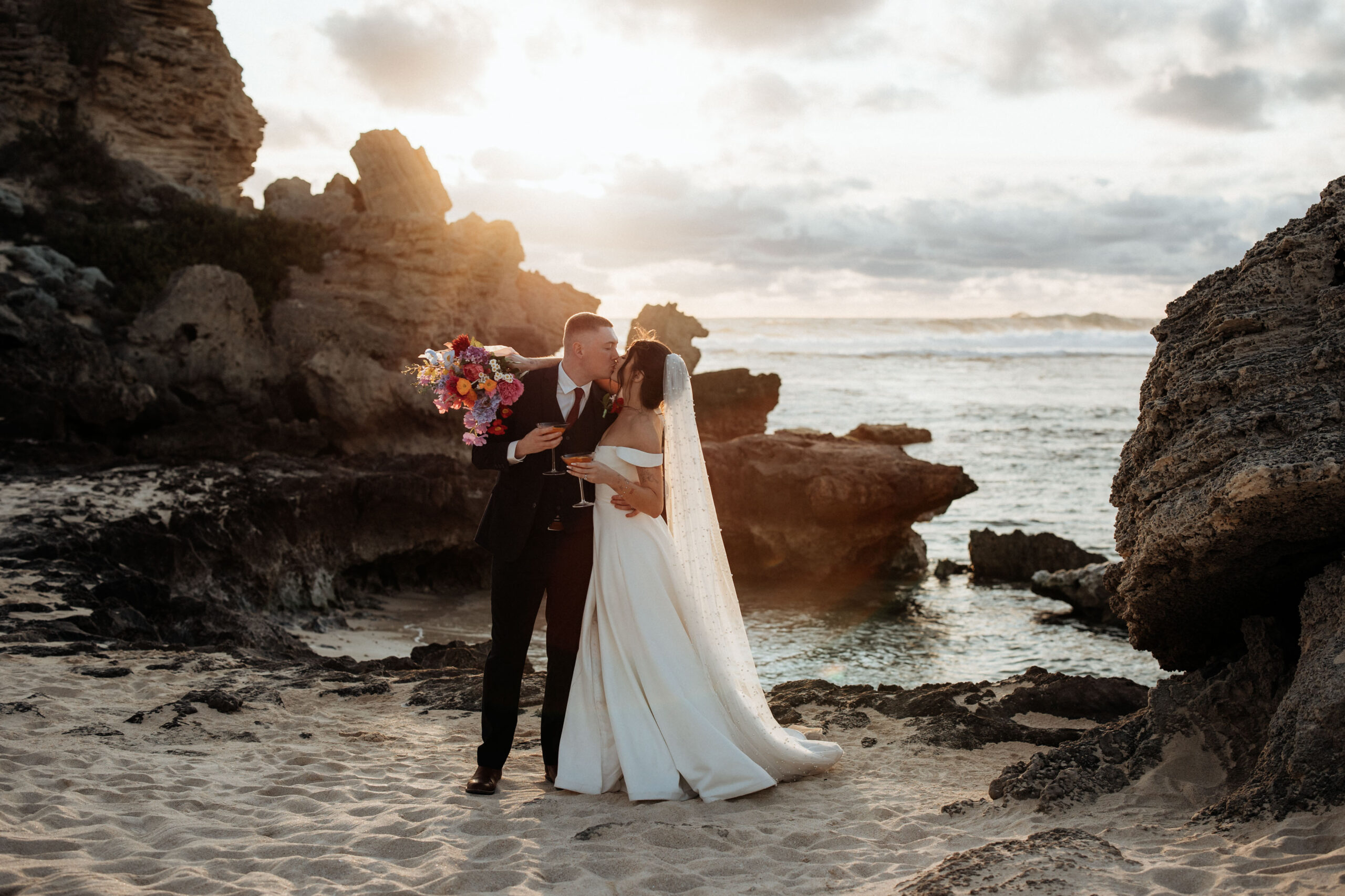 Eloping on a secluded beach in Margaret River